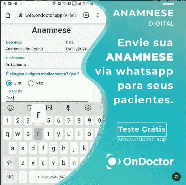 Aplicativo para fazer anamnese digital